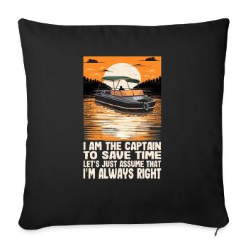 Je suis le capitaine pour gagner du temps, supposons simplement - Housse de coussin décorative 45 x 45 cm - noir - Devant
