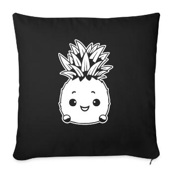 Pineapple - Sofa pillowcase 17,3'' x 17,3'' (45 x 45 cm) - black - Front