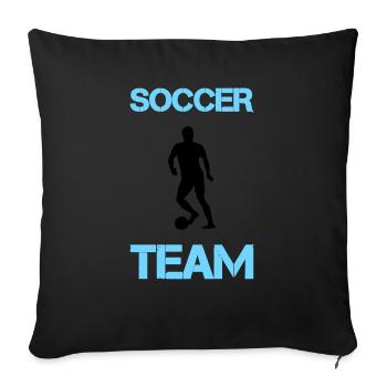 Soccer Player Team - Sofa pillowcase 17,3'' x 17,3'' (45 x 45 cm) - black - Front