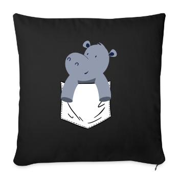 Hippopotame Hippopotame - Housse de coussin décorative 45 x 45 cm - noir - Devant