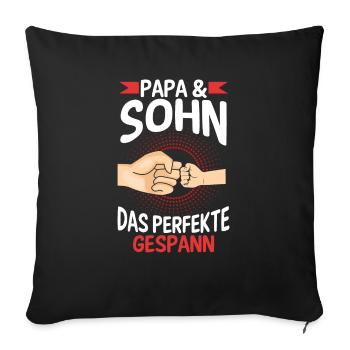 Papa Sohn Vater Familie Geschenk - Sofakissenbezug 45 x 45 cm - Schwarz - Vorne