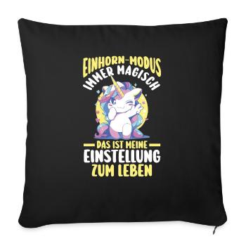 Licorne - Housse de coussin décorative 45 x 45 cm - noir - Devant