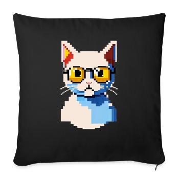 Pix the Cat - Sofa pillowcase 17,3'' x 17,3'' (45 x 45 cm) - black - Front