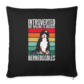 Bernedoodle Hund - Sofakissenbezug 45 x 45 cm - Schwarz - Vorne