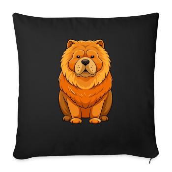 Behold the regal charm of a Chow Chow in this stun - Sofa pillowcase 17,3'' x 17,3'' (45 x 45 cm) - black - Front