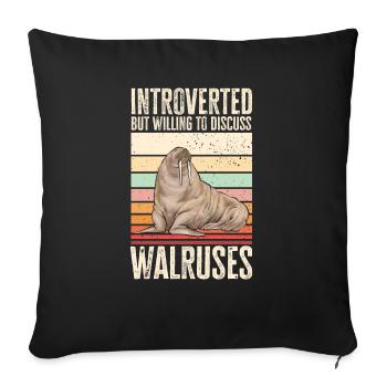 Walross - Sofakissenbezug 45 x 45 cm - Schwarz - Vorne