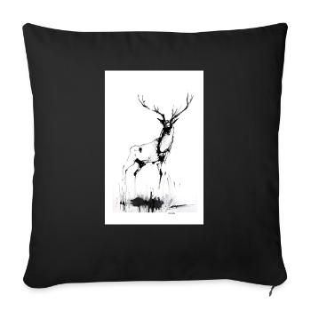 Le cerf - Housse de coussin décorative 45 x 45 cm - noir - Devant