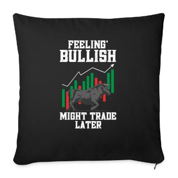 Trading Crypto Stock Market Investor Day Trader - Sofa pillowcase 17,3'' x 17,3'' (45 x 45 cm) - black - Front