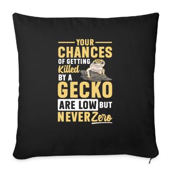 Leopard Gecko Reptile Pet Gecko - Sofa pillowcase 17,3'' x 17,3'' (45 x 45 cm) - black - Front