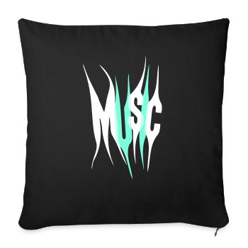 Musique Lettres cool Style Design Vie de fête - Housse de coussin décorative 45 x 45 cm - noir - Devant