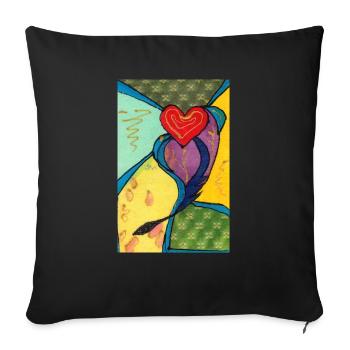 Heart - Sofa pillowcase 17,3'' x 17,3'' (45 x 45 cm) - black - Front