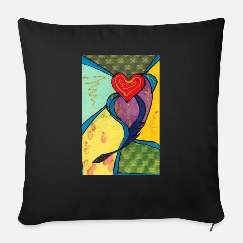 Herz - Sofakissenbezug 45 x 45 cm - Schwarz