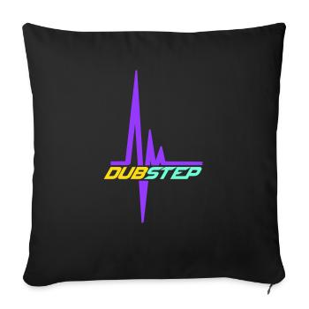 Dub Step Techno Musique Pulsation Fréquence cardiaque - Housse de coussin décorative 45 x 45 cm - noir - Devant