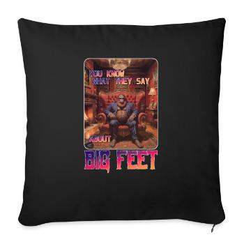 Funny Bigfoot Feet Meme - Sofa pillowcase 17,3'' x 17,3'' (45 x 45 cm) - black - Front