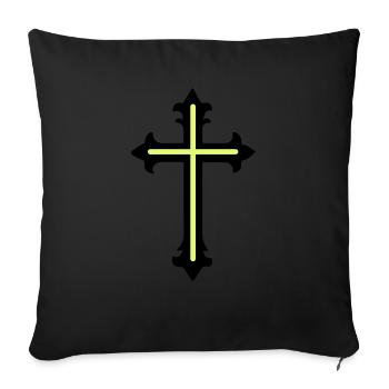 Cross Symbol Line - Sofa pillowcase 17,3'' x 17,3'' (45 x 45 cm) - black - Front