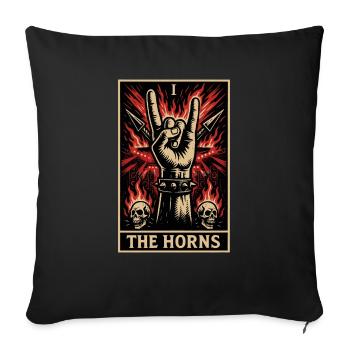 The Horns (Card I) - Sofa pillowcase 17,3'' x 17,3'' (45 x 45 cm) - black - Front