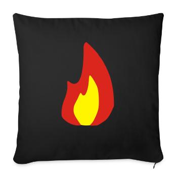 Fire - Flame - Hot - Burn - Sofa pillowcase 17,3'' x 17,3'' (45 x 45 cm) - black - Front