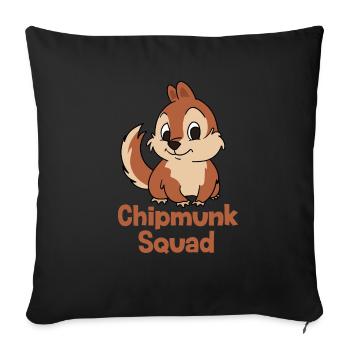 Chipmunk Squad Forest Animal Nature Lover - Sofa pillowcase 17,3'' x 17,3'' (45 x 45 cm) - black - Front