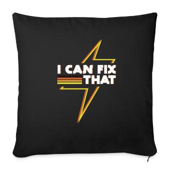 Correction de cette drôle de tension d'électricien - Housse de coussin décorative 45 x 45 cm - noir - Devant