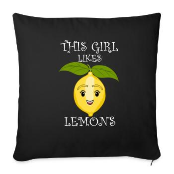 Girl Likes Lemons Lemonade Citrus Fruits - Sofa pillowcase 17,3'' x 17,3'' (45 x 45 cm) - black - Front