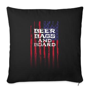 Beer Sacks and Cornhole Plate - Sofa pillowcase 17,3'' x 17,3'' (45 x 45 cm) - black - Front