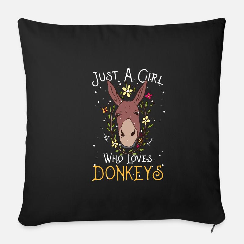 Donkey shirt idée cadeau cadeau - Housse de coussin décorative 45 x 45 cm - noir