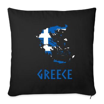 greece - Sofa pillowcase 17,3'' x 17,3'' (45 x 45 cm) - black - Front
