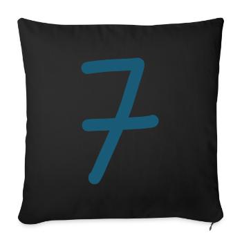 7 Number seven number birthday - Sofa pillowcase 17,3'' x 17,3'' (45 x 45 cm) - black - Front