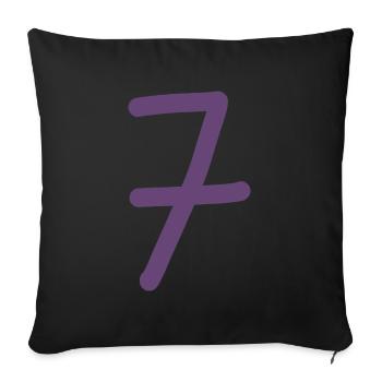 7 Nummer sieben Zahl violett Geburtstag - Sofakissenbezug 45 x 45 cm - Schwarz - Vorne
