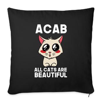ACAB all cats are beautiful - Sofakissenbezug 45 x 45 cm - Schwarz - Vorne