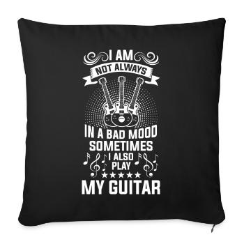Guitare Bassist Basse guitare électrique - Housse de coussin décorative 45 x 45 cm - noir - Devant