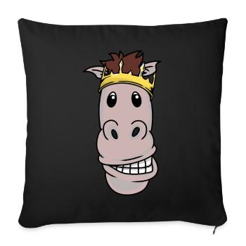King Horse Pony Crown Royal King Fantaisie Noël - Housse de coussin décorative 45 x 45 cm - noir - Devant