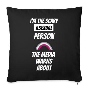 Gay Pride Month Gift LGBTQ Funny Asexual - Sofa pillowcase 17,3'' x 17,3'' (45 x 45 cm) - black - Front