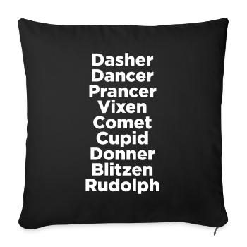 Noms de rennes - Housse de coussin décorative 45 x 45 cm - noir - Devant