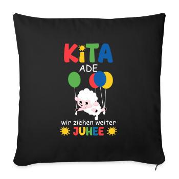 Kita Ade Wir Ziehen Weiter Juhee Kita Abgänger - Sofakissenbezug 45 x 45 cm - Schwarz - Vorne