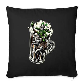 Chevaucher le lutin (lutin irlandais) - Housse de coussin décorative 45 x 45 cm - noir - Devant