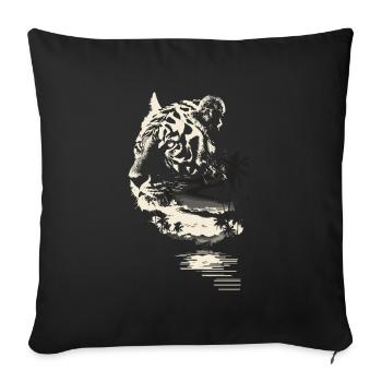 Tiger Wildcat Jungle - Sofa pillowcase 17,3'' x 17,3'' (45 x 45 cm) - black - Front
