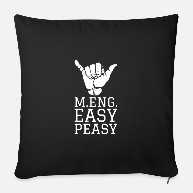Master of Engineering | Easy Peasy Geschenk Diplng - Sofakissenbezug 45 x 45 cm - Schwarz