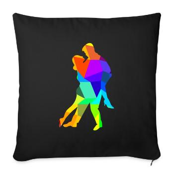 Tango Dancing Dance Couple Rainbow Colors Polygon - Sofa pillowcase 17,3'' x 17,3'' (45 x 45 cm) - black - Front