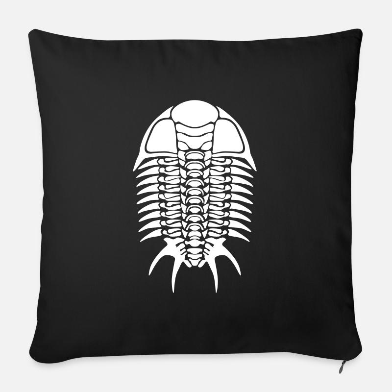 Fossile geek trilobite - Housse de coussin décorative 45 x 45 cm - noir