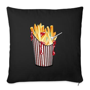 Frites - Housse de coussin décorative 45 x 45 cm - noir - Devant