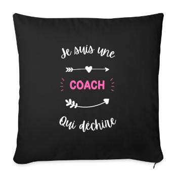 Je suis une coach qui déchire - Housse de coussin décorative 45 x 45 cm - noir - Devant