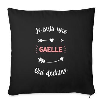 Je suis une Gaelle qui déchire - Housse de coussin décorative 45 x 45 cm - noir - Devant