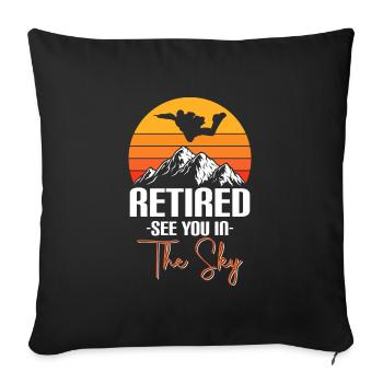 Paragliding Sport Skydiver Pilot - Sofa pillowcase 17,3'' x 17,3'' (45 x 45 cm) - black - Front