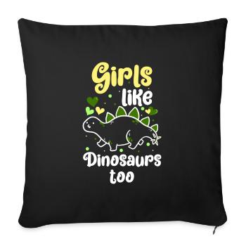 Archéologie des dinosaures T-Rex - Housse de coussin décorative 45 x 45 cm - noir - Devant