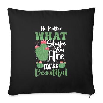 Cactus Spines Flowerpot Holiday - Sofa pillowcase 17,3'' x 17,3'' (45 x 45 cm) - black - Front