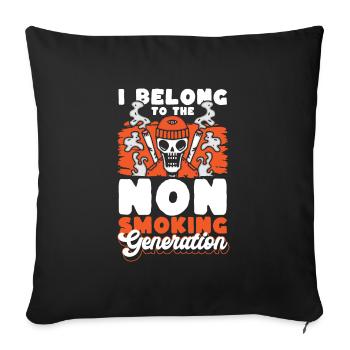 Nichtraucher Rauchfrei Sucht - Sofakissenbezug 45 x 45 cm - Schwarz - Vorne