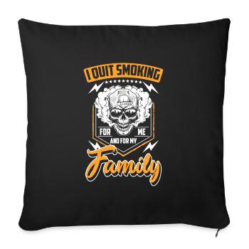 Zigarette Disziplin - Sofakissenbezug 45 x 45 cm - Schwarz - Vorne