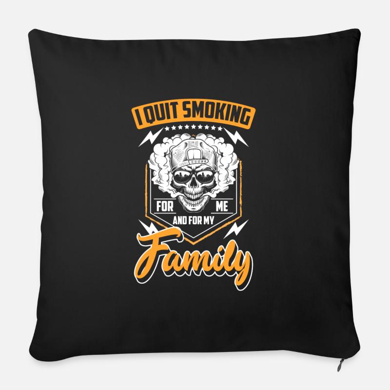 Cigarette Discipline - Sofa pillowcase 17,3'' x 17,3'' (45 x 45 cm) - black