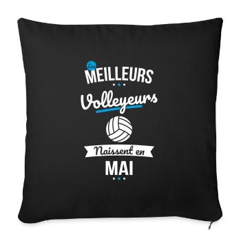 Les meilleurs volleyeurs naissent en Mai - Housse de coussin décorative 45 x 45 cm - noir - Devant
